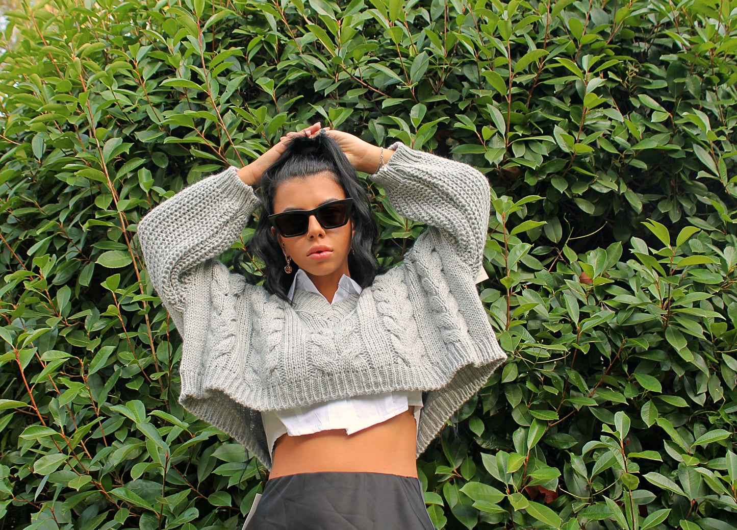 Pull Crop Treccia grigio