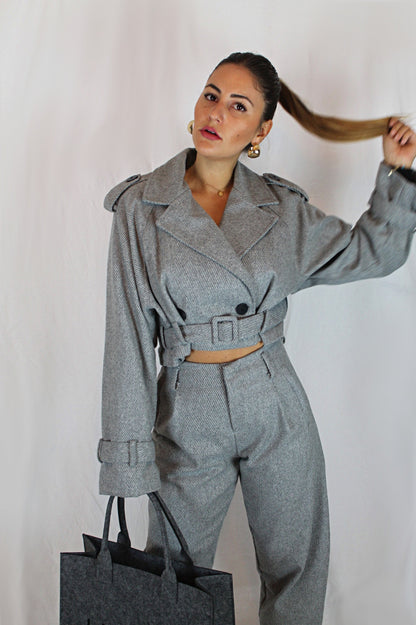 Giacca tweed crop