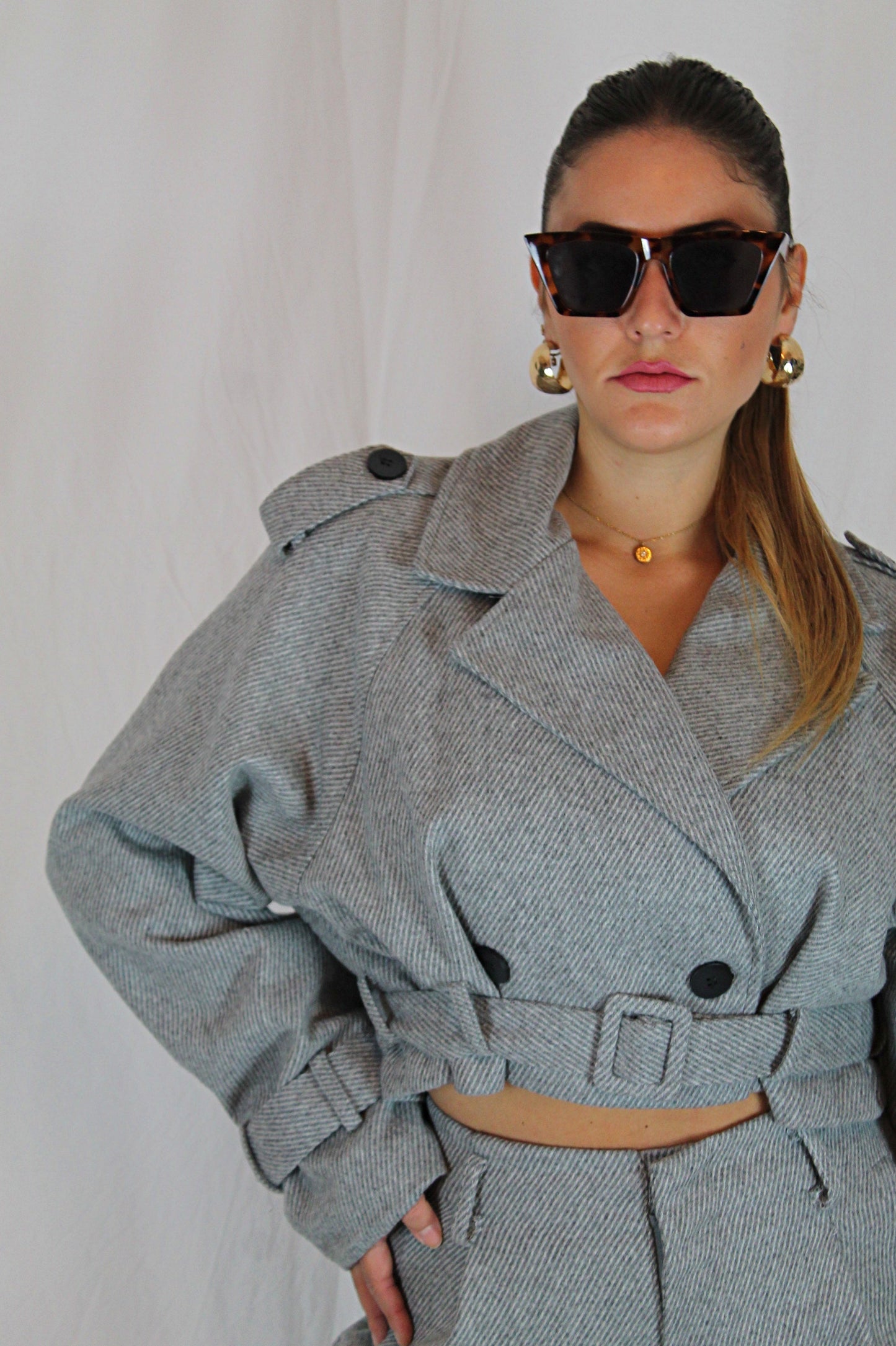 Giacca tweed crop