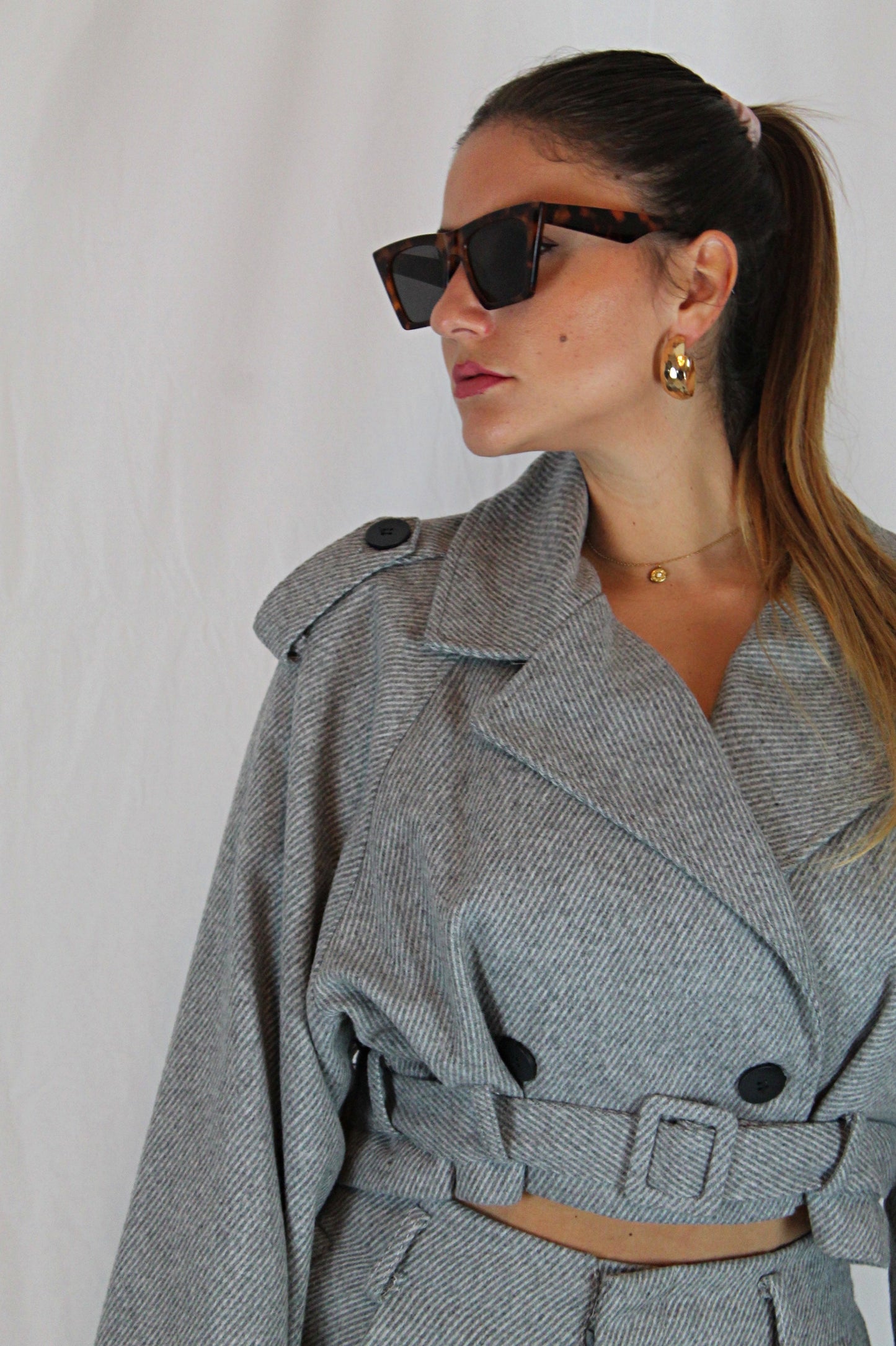 Giacca tweed crop