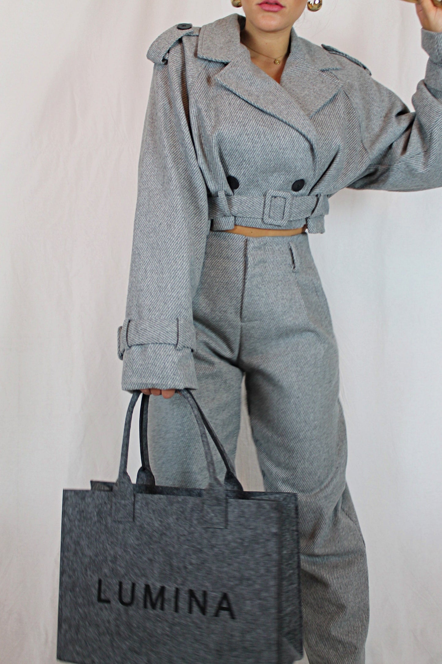 Giacca tweed crop