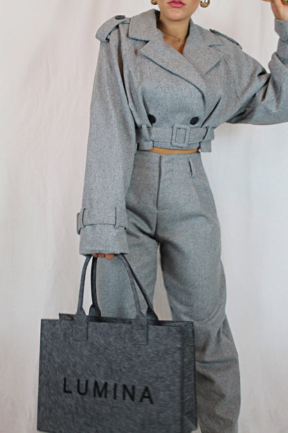Giacca tweed crop