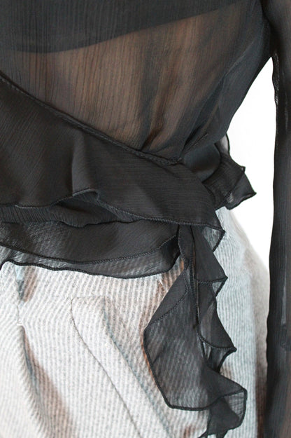 Camicia con ruches nera